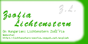 zsofia lichtenstern business card